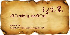 Ördög Noémi névjegykártya